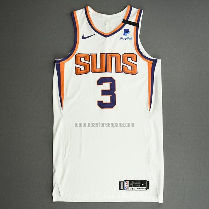 Camiseta Phoenix Suns Chris Paul NO 3 Association Autentico 2021 Blanco